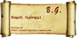 Bagdi Gyöngyi névjegykártya